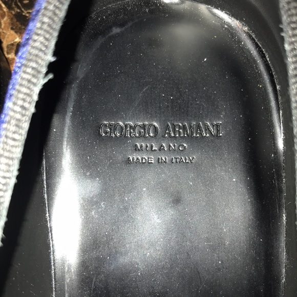 GIORGIO ARMANI Men’s blue velvet shoes main image 8